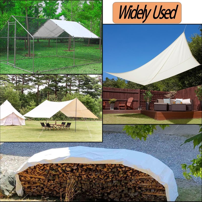 Ahpuhtan Chicken Coop Cover Waterproof and UV, 11.3 * 6.3 FT Chicken Run Cover for Winter with Ball Bungees Cords, Shade Cloth for Large Chicken Coop, Walk-in Chicken Run Pen, Chicken Coop Tarp (1 Pack) - Image 5